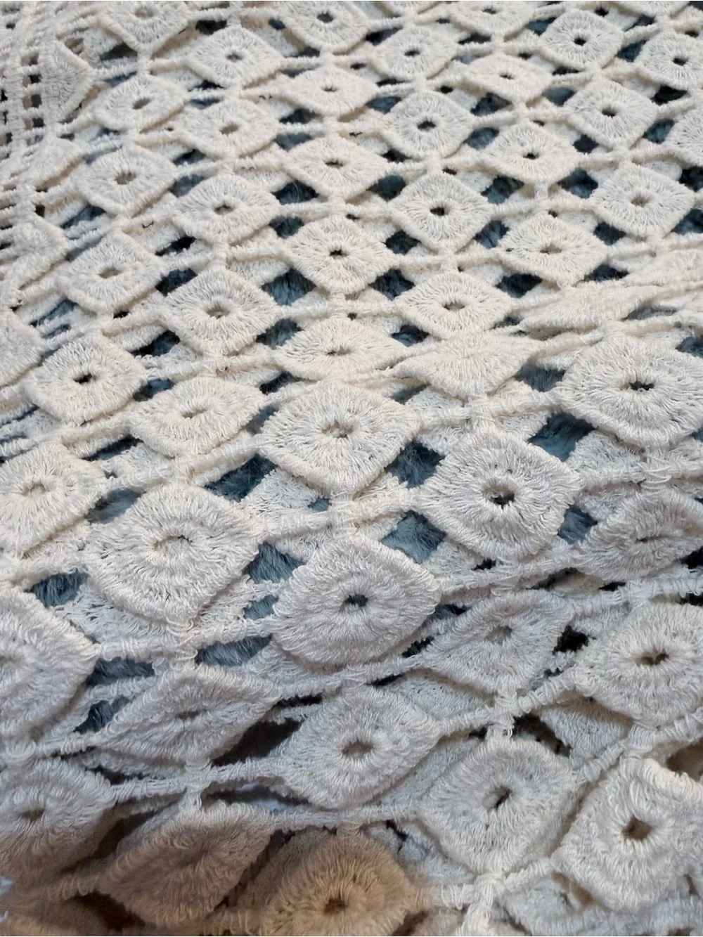 Crochet Lace Boho Top in Ivory Size Large - Picture 4 of 6